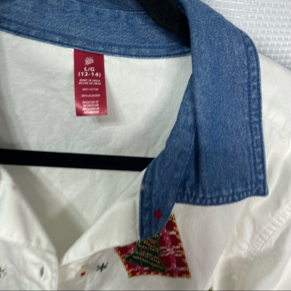 Vintage Ugly Size Large Patchwork Button Down Siz… - image 3